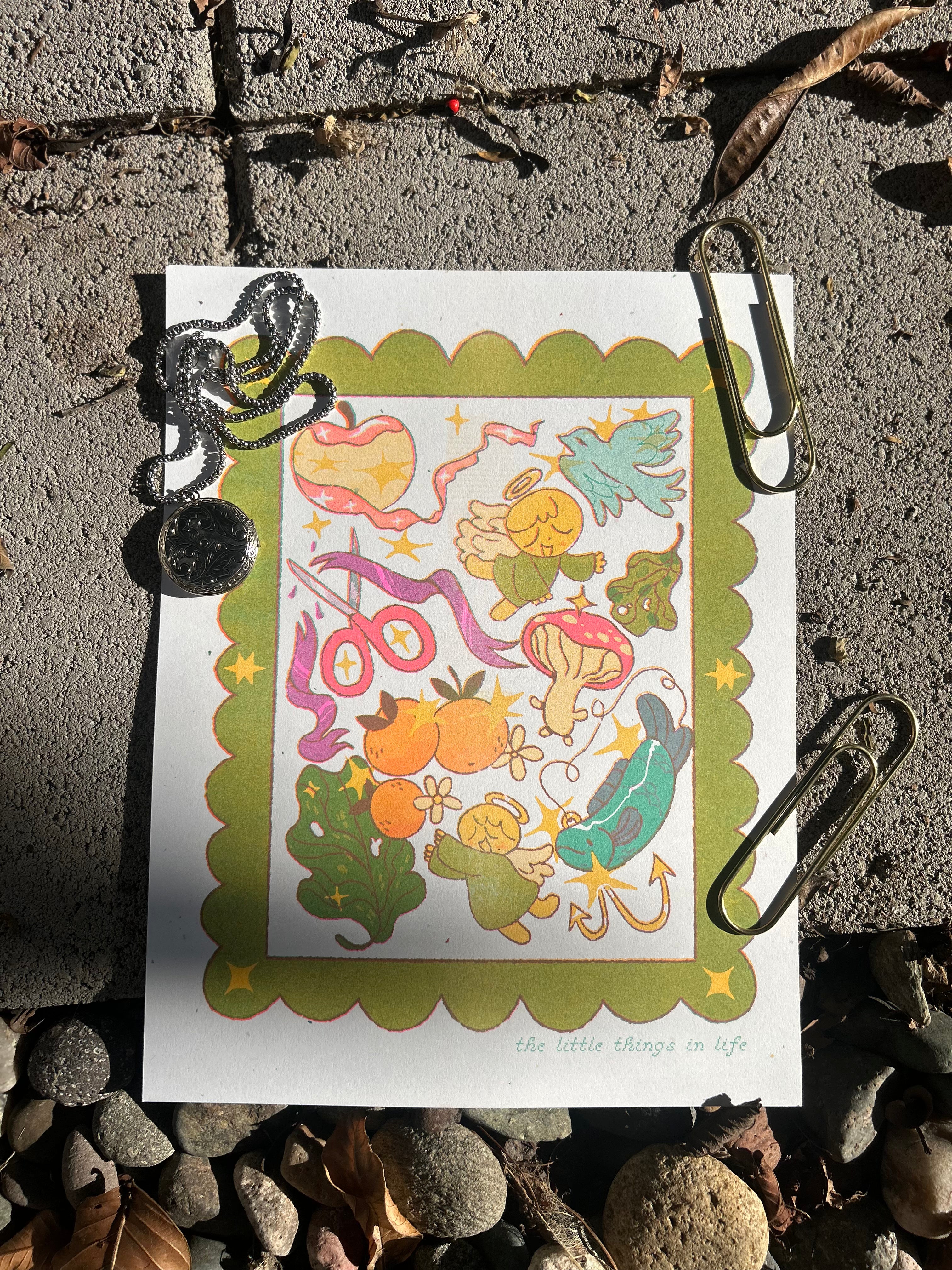 it's the small things - ✂️🪡🕊️ Risograph Print