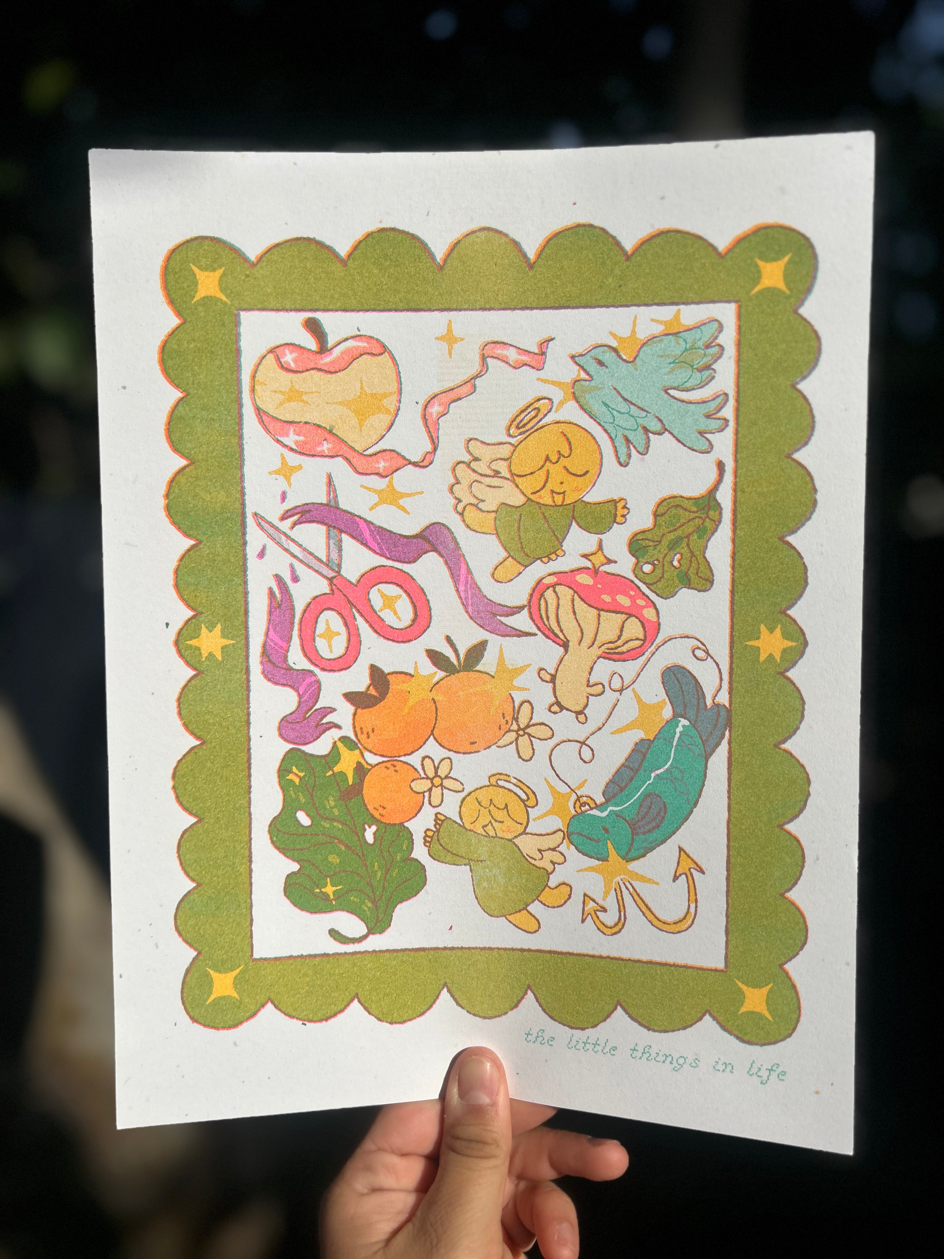 it's the small things - ✂️🪡🕊️ Risograph Print